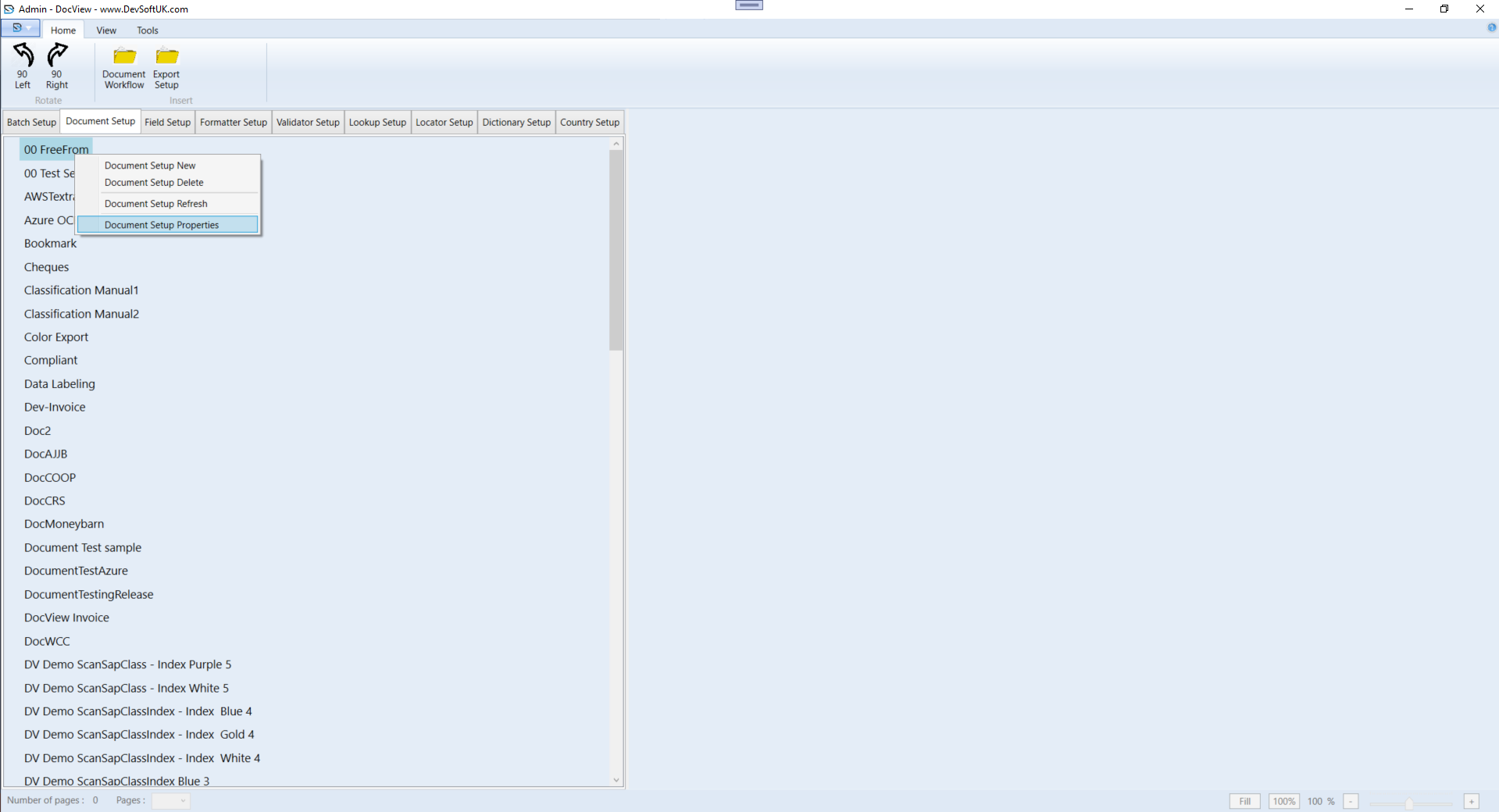 Batch Setup Properties