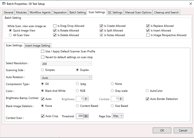 Scan Settings
