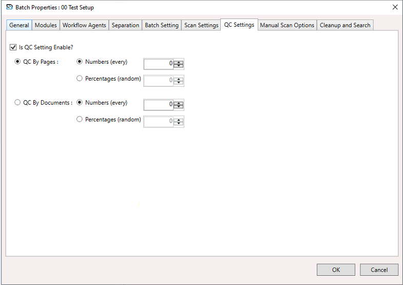 Batch Setup QC Settings