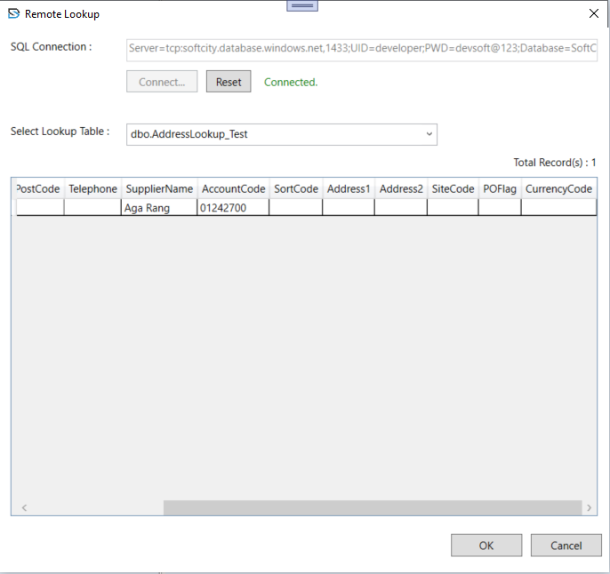 Lookup Setup Properties