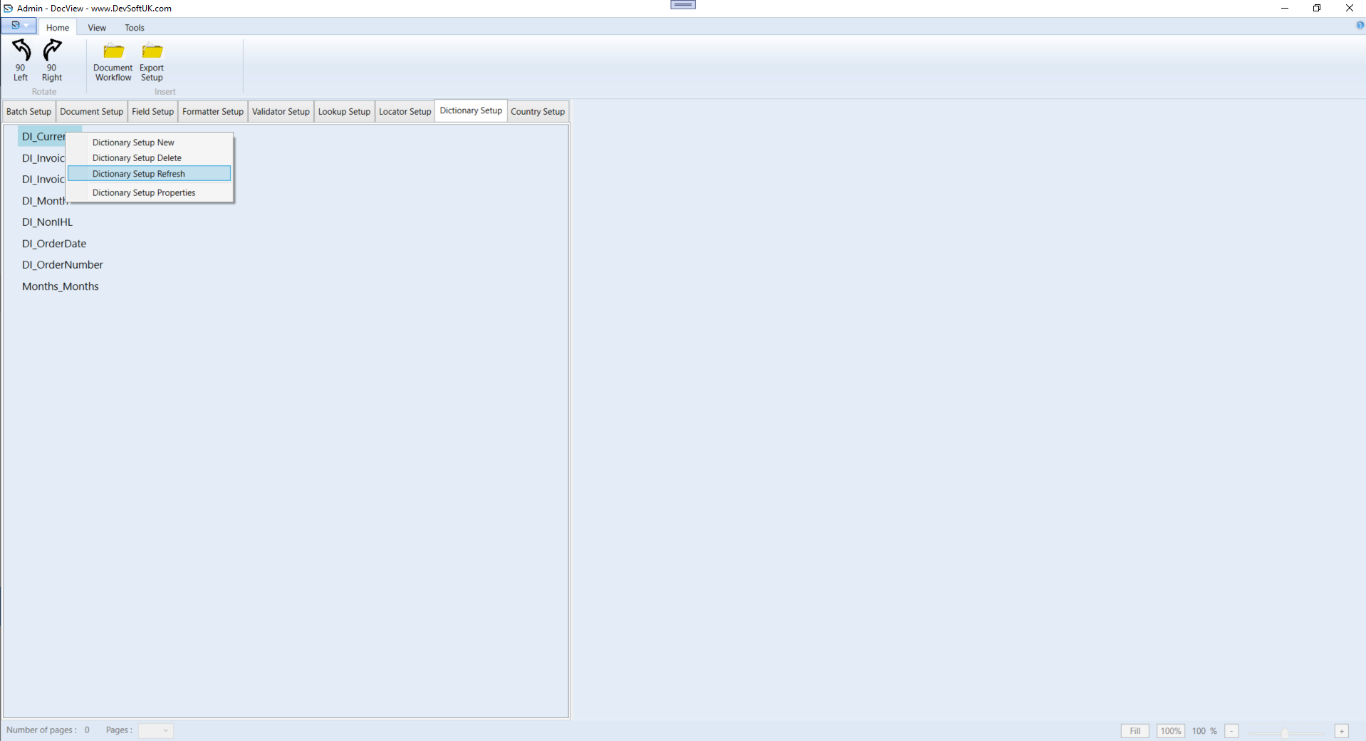 Dictionary Setup Refresh